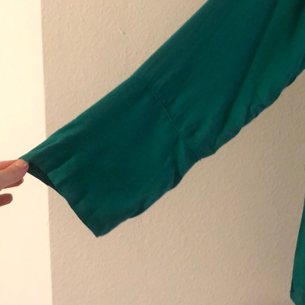Green rayon button down - Picture 3 of 3